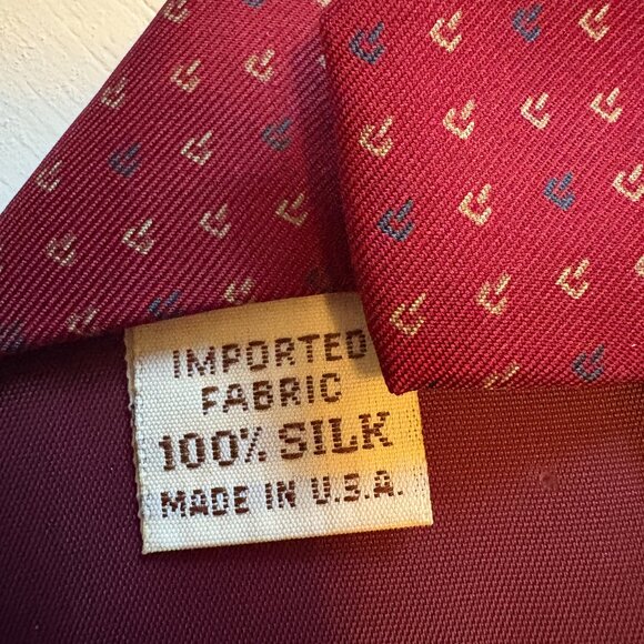 YSL Maroon Silk Tie - Picture 2 of 4